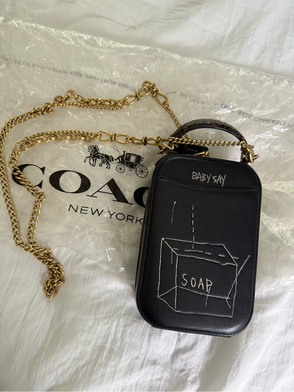 Coach Jean-Michel Basquiat Leather Bag - Picture 2 of 8